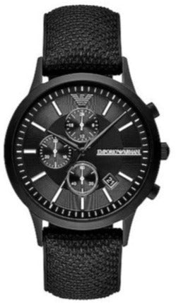 Emporio Armani Renato Chronograph Black Dial Black Nylon Strap Watch For Men - AR11457 - Image 2